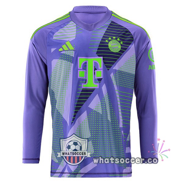 Bayern Munich Goalkeeper Soccer Jerseys Long Sleeve Purple 2024-2025