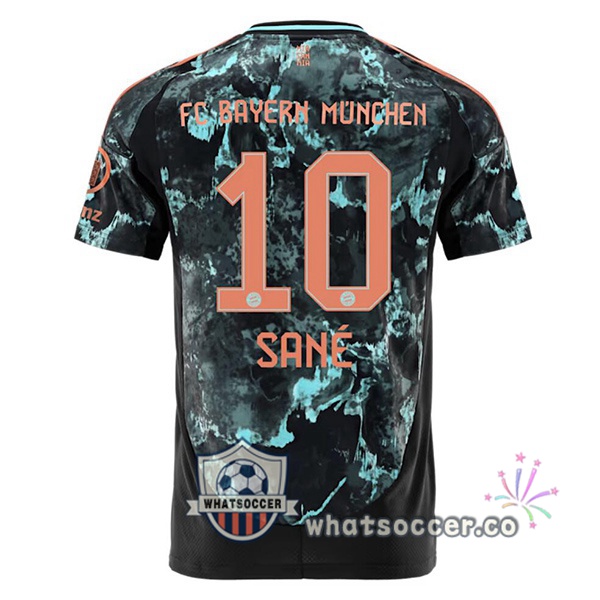 Bayern Munich (Sané 10) Away Soccer Jerseys Black 2024-2025
