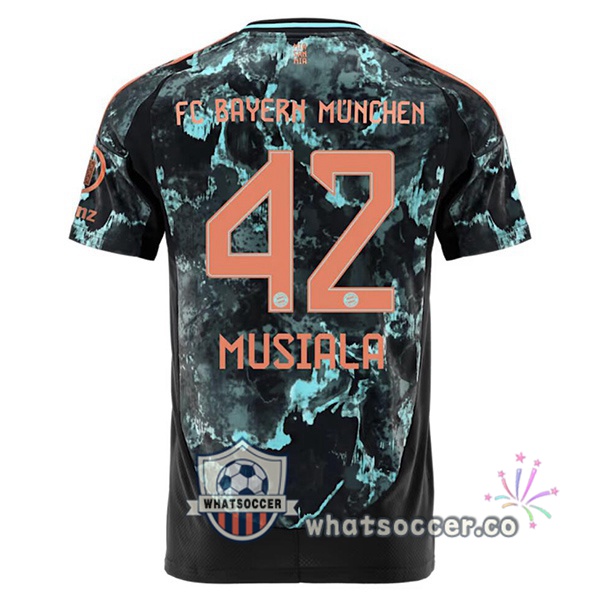 Bayern Munich (Musiala 42) Away Soccer Jerseys Black 2024-2025
