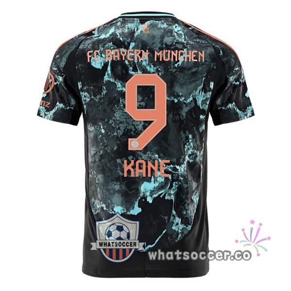 Bayern Munich (Kane 9) Away Soccer Jerseys Black 2024-2025