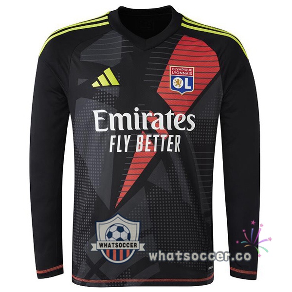 Olympique Lyonnais Goalkeeper Soccer Jerseys Long Sleeve Black 2024-2025