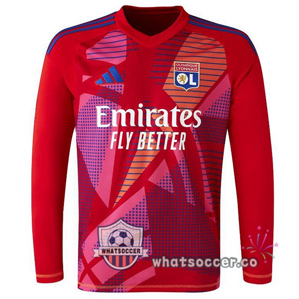 Olympique Lyonnais Goalkeeper Soccer Jerseys Long Sleeve Red 2024-2025