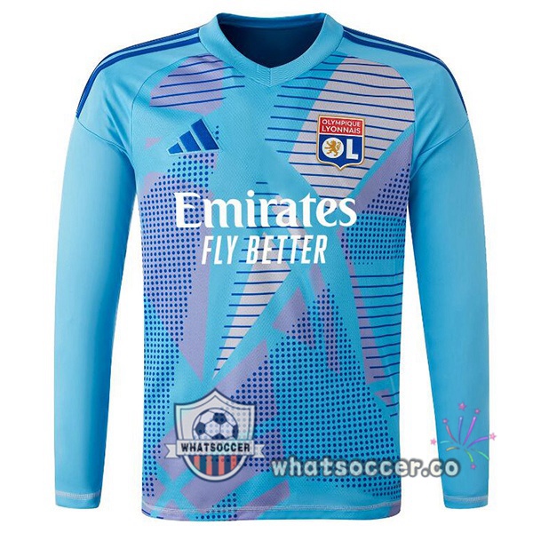 Olympique Lyonnais Goalkeeper Soccer Jerseys Long Sleeve Blue 2024-2025