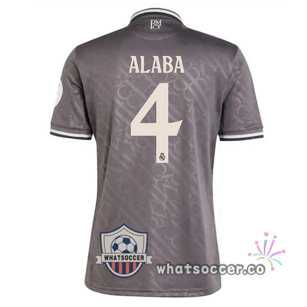 Real Madrid (Alaba 4) Third Soccer Jerseys Gray 2024-2025