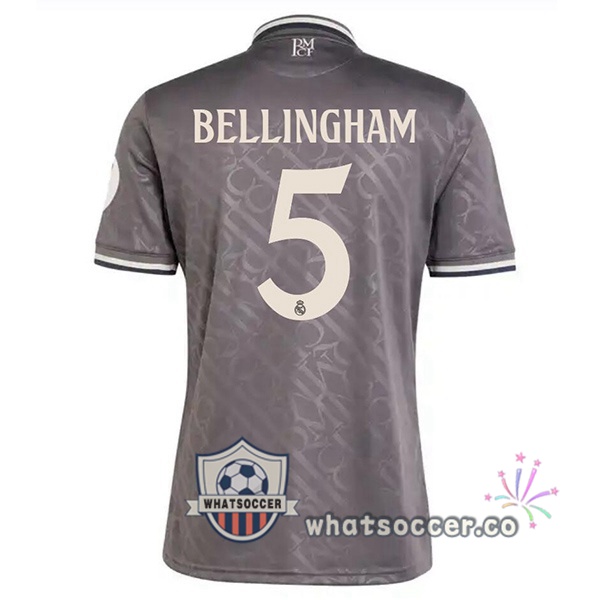 Real Madrid (Bellingham 5) Third Soccer Jerseys Gray 2024-2025