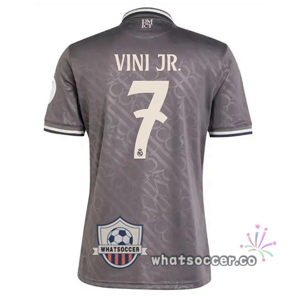 Real Madrid (Vini Jr. 7) Third Soccer Jerseys Gray 2024-2025