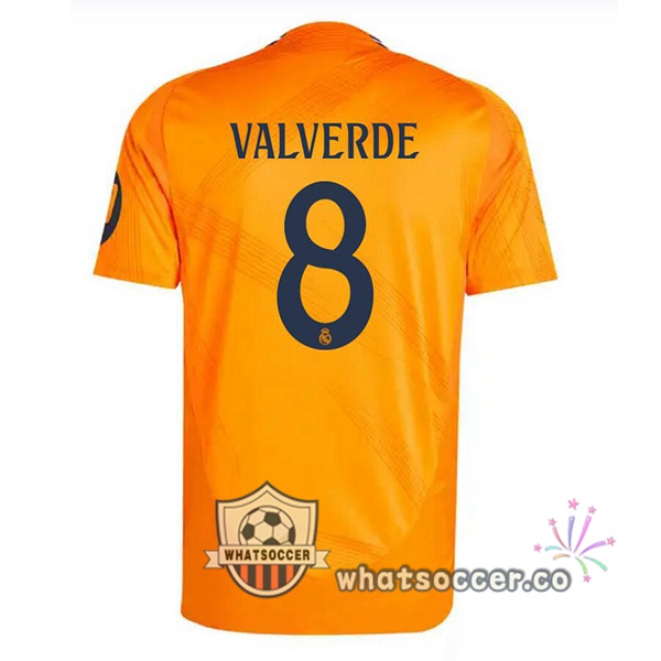 Real Madrid (Kroos 8) Away Soccer Jerseys Orange 2024-2025
