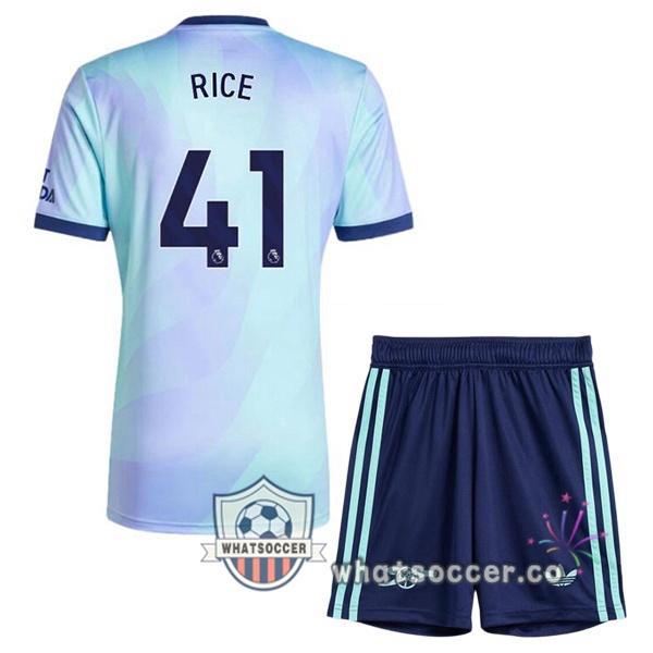 Arsenal (RICE 41) Kids Third Soccer Jerseys Blue 2024-2025