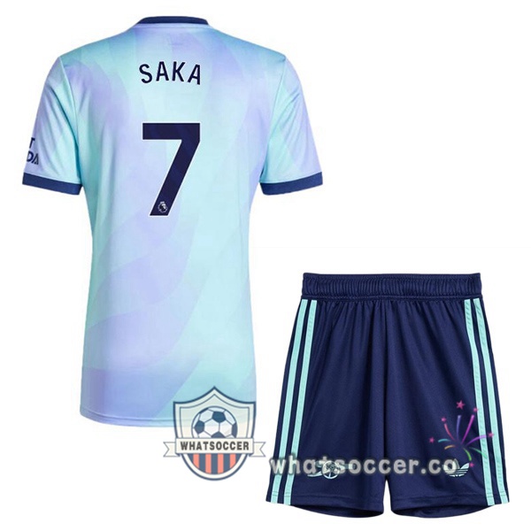 Arsenal (SAKA 7) Kids Third Soccer Jerseys Blue 2024-2025