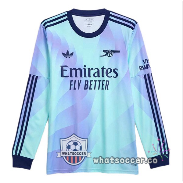 Arsenal Third Soccer Jerseys Long Sleeve Blue 2024-2025