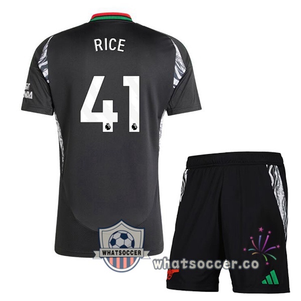 Arsenal (RICE 41) Kids Away Soccer Jerseys Black 2024-2025