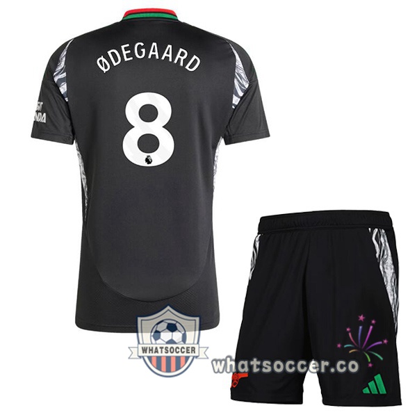 Arsenal (ØDEGAARD 8) Kids Away Soccer Jerseys Black 2024-2025