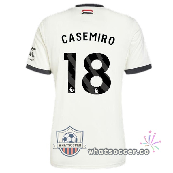 Manchester United (Casemiro 18) Third Soccer Jerseys White 2024-2025