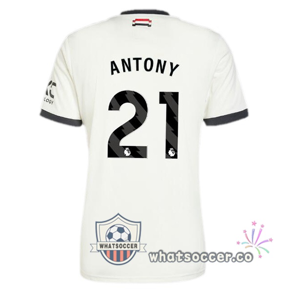 Manchester United (Antony 21) Third Soccer Jerseys White 2024-2025