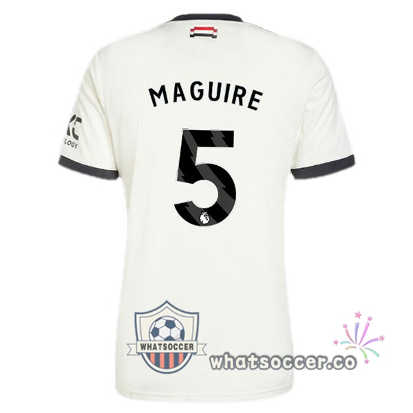 Manchester United (Maguire 5) Third Soccer Jerseys White 2024-2025