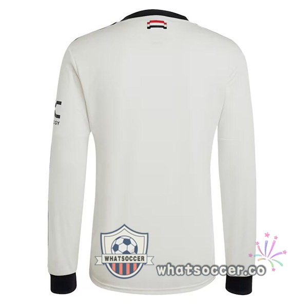 Manchester United Third Soccer Jerseys Long Sleeve White 2024-2025