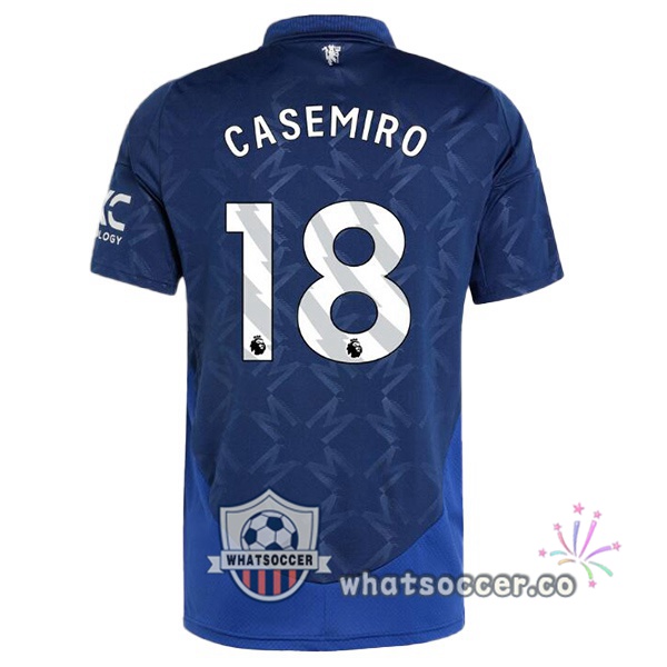 Manchester United (Casemiro 18) Away Soccer Jerseys Blue 2024-2025