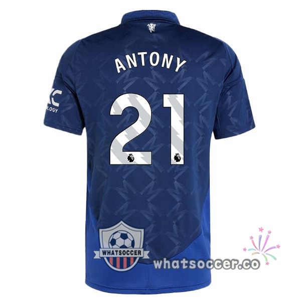 Manchester United (Antony 21) Away Soccer Jerseys Blue 2024-2025