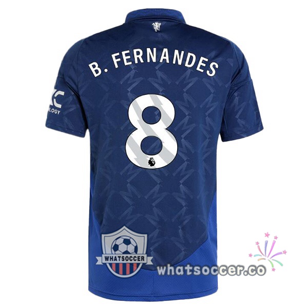 Manchester United (B.Fernandes 8) Away Soccer Jerseys Blue 2024-2025