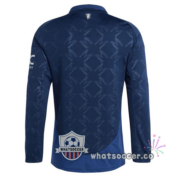 Manchester United Away Soccer Jerseys Long Sleeve Blue 2024-2025