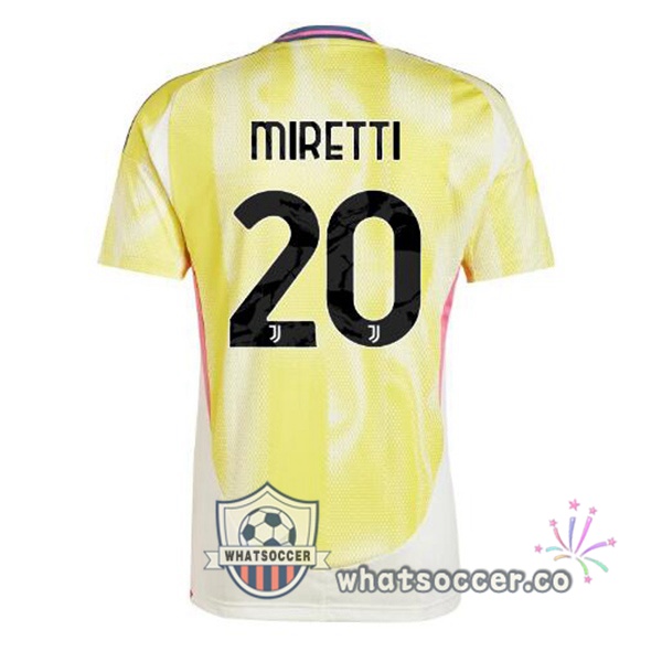 Juventus (MIRETTI 20) Away Soccer Jerseys Yellow 2024-2025