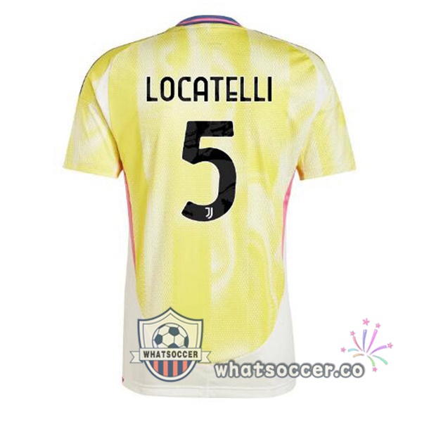 Juventus (LOCATELLI 5) Away Soccer Jerseys Yellow 2024-2025