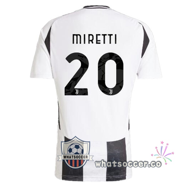 Juventus (MIRETTI 20) Home Soccer Jerseys Black White 2024-2025