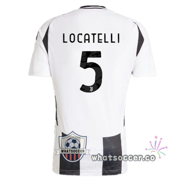 Juventus (LOCATELLI 5) Home Soccer Jerseys Black White 2024-2025