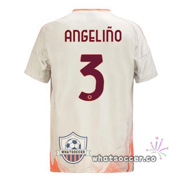 AS Roma (ANGELIÑO 3) Away Soccer Jerseys White 2024-2025