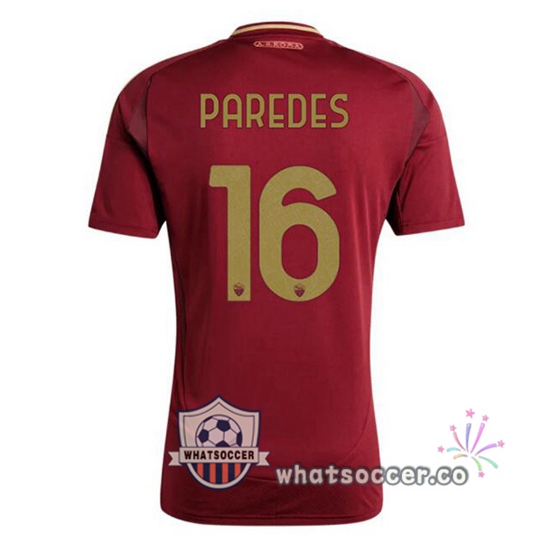 AS Roma (PAREDES 16) Home Soccer Jerseys Red 2024-2025