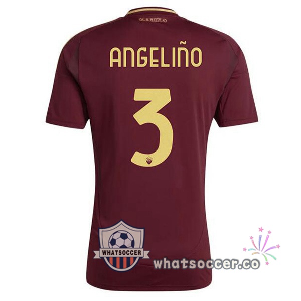 AS Roma (ANGELIÑO 3) Home Soccer Jerseys Red 2024-2025