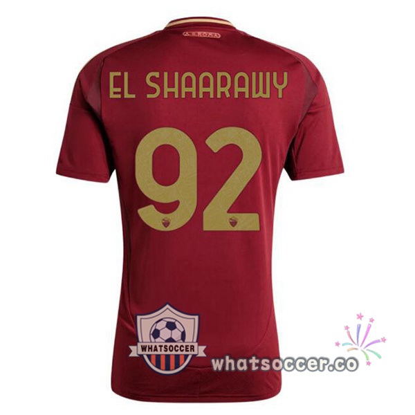 AS Roma (EL SHAARAWY 92) Home Soccer Jerseys Red 2024-2025