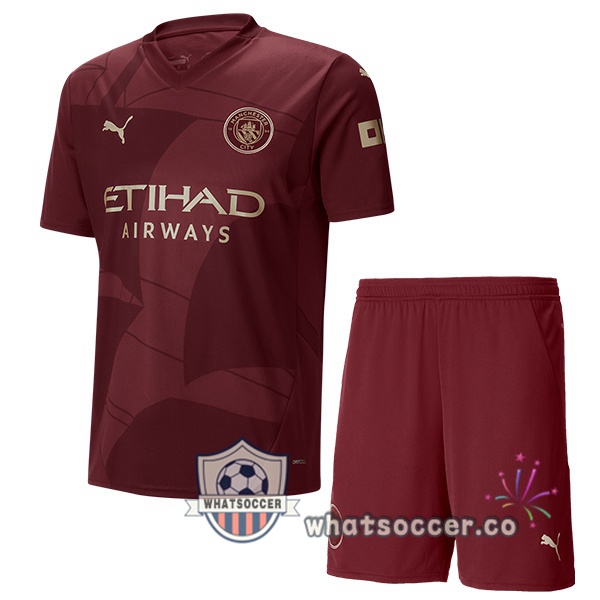Manchester City Kids Third Soccer Jerseys Marron 2024-2025
