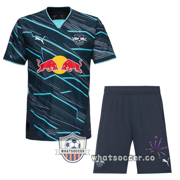 RB Leipzig Kids Third Soccer Jerseys Blue 2024-2025