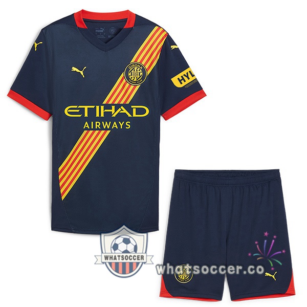Girona Kids Away Soccer Jerseys Blue Royal 2024-2025