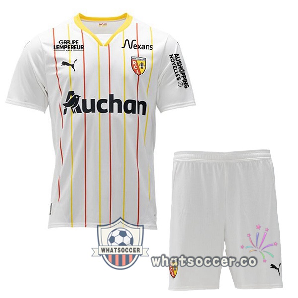 RC Lens Kids Third Soccer Jerseys White 2024-2025