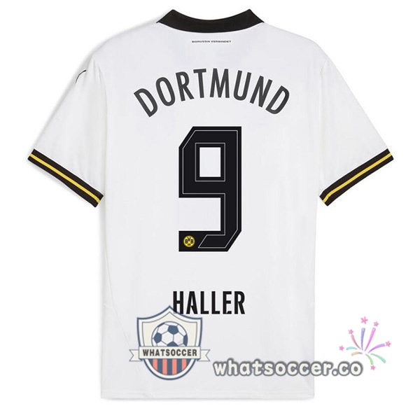 Dortmund BVB (Haller 9) Away Soccer Jerseys White 2024-2025
