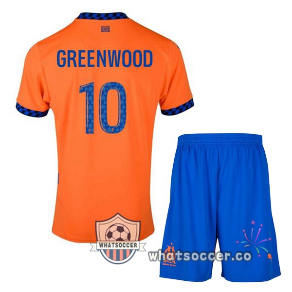 Olympique de Marseille (GREENWOOD 10) Kids Third Soccer Jerseys Orange 2024-2025