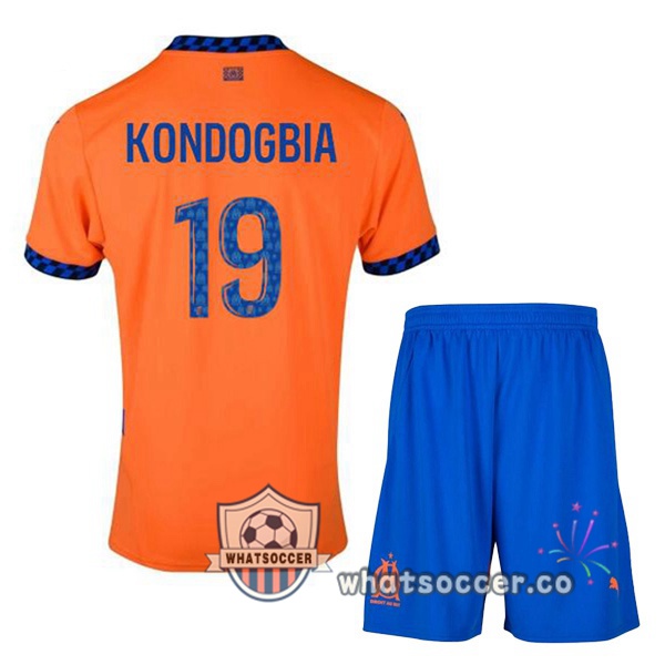 Olympique de Marseille (KONDOGBIA 19) Kids Third Soccer Jerseys Orange 2024-2025