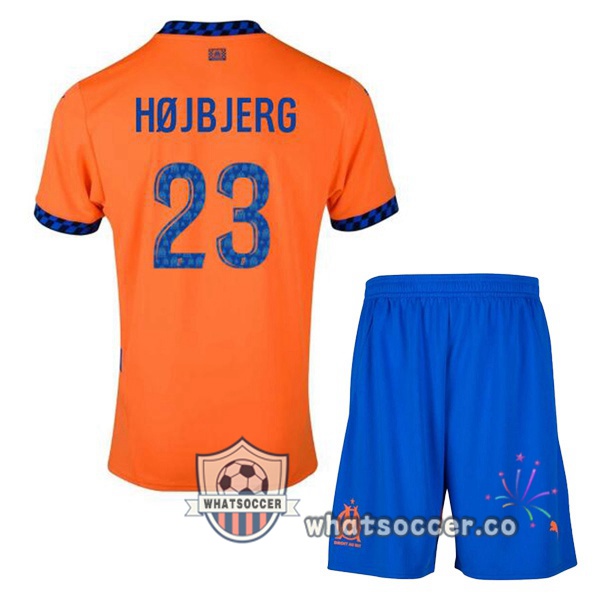 Olympique de Marseille (HØJBJERG 23) Kids Third Soccer Jerseys Orange 2024-2025