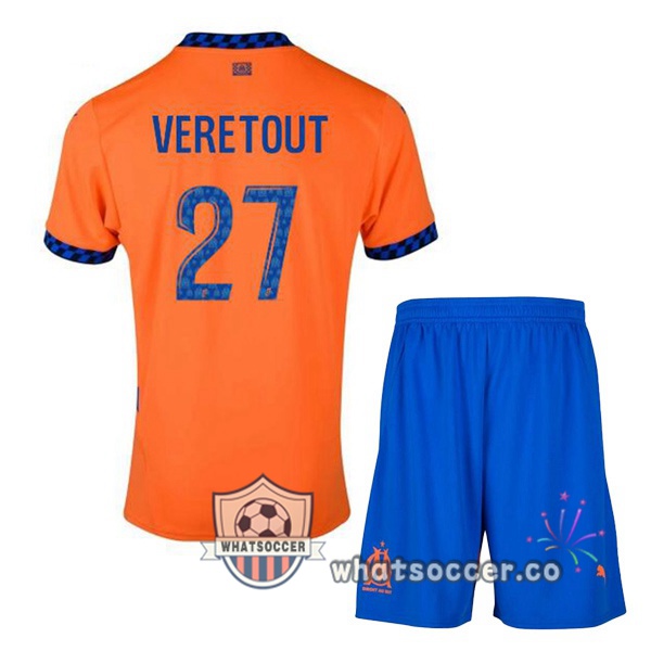 Olympique de Marseille (VERETOUT 27) Kids Third Soccer Jerseys Orange 2024-2025
