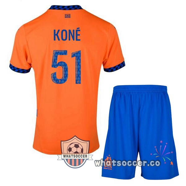 Olympique de Marseille (KONÉ 51) Kids Third Soccer Jerseys Orange 2024-2025