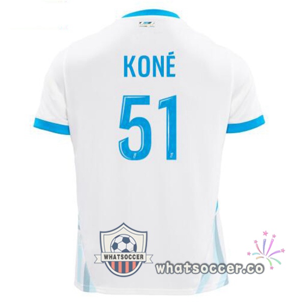 Olympique de Marseille (KONÉ 51) Home Soccer Jerseys White 2024-2025