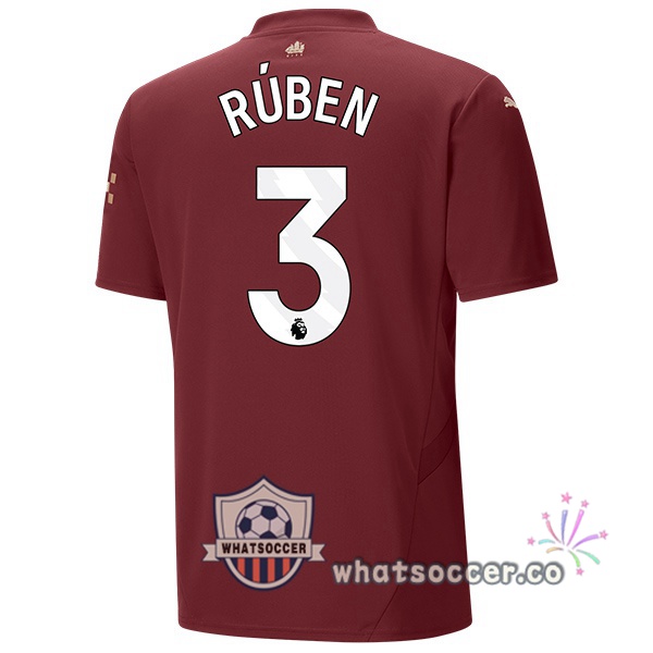 Manchester City (Ruben Dias 3) Third Soccer Jerseys Marron 2024-2025