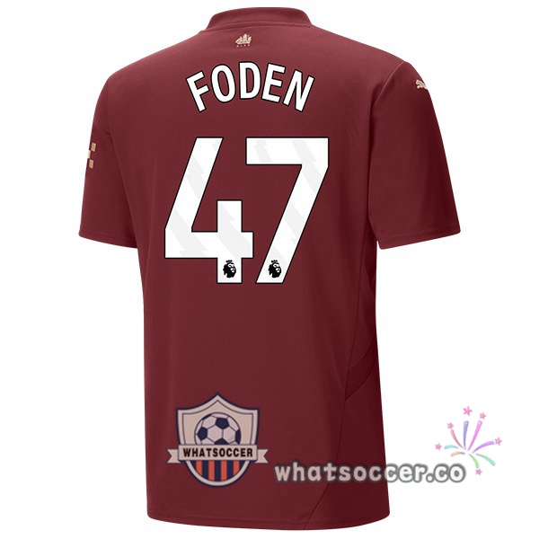 Manchester City (Phil Foden 47) Third Soccer Jerseys Marron 2024-2025