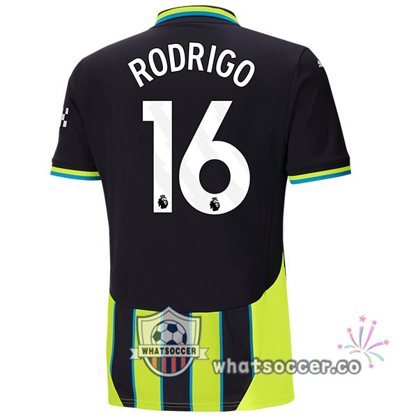 Manchester City (Rodrigo 16) Away Soccer Jerseys Green Black 2024-2025