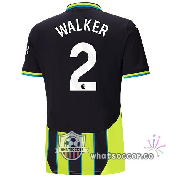 Manchester City (Kyle Walker 2) Away Soccer Jerseys Green Black 2024-2025