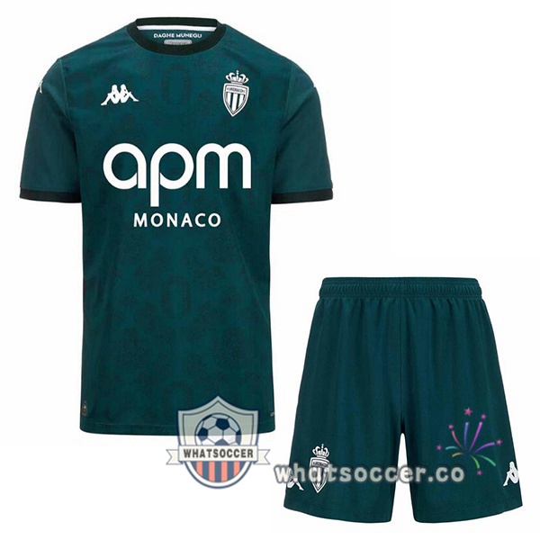 AS Monaco Kids Away Soccer Jerseys Green 2024-2025