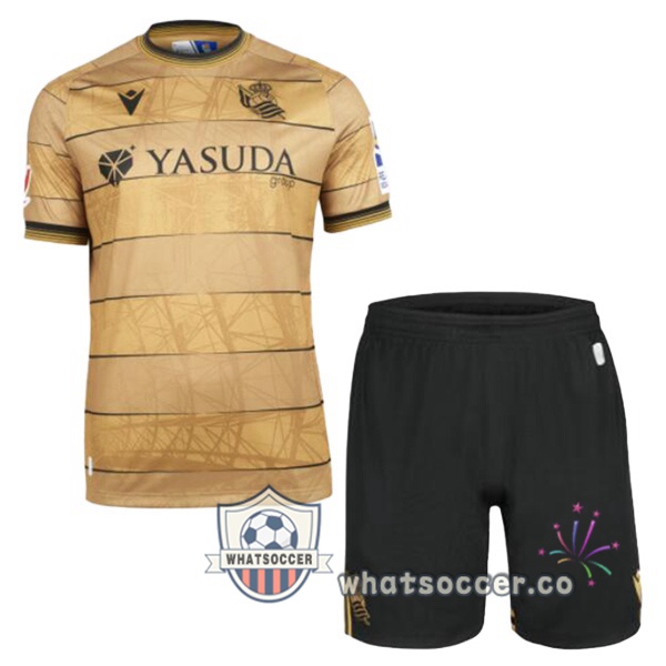 Real Sociedad Kids Away Soccer Jerseys Yellow 2024-2025