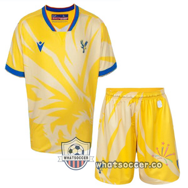 Crystal Palace Kids Away Soccer Jerseys Yellow 2024-2025